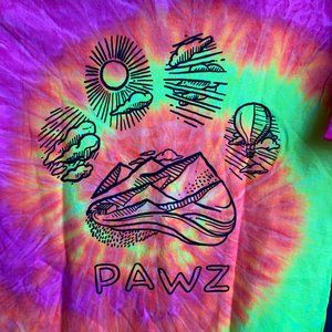 Florescent Tie Dye PAWZ Tee